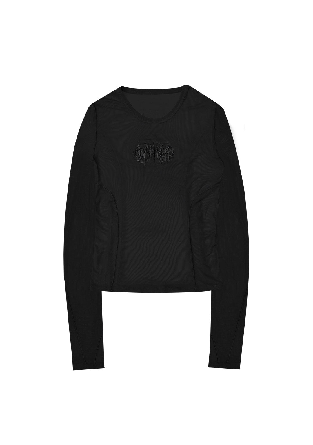 Luxeapperal™  MESH LONG SLEEVE TOP BLACK