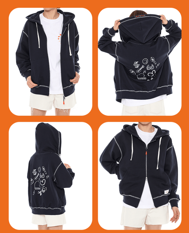 ZIP-UP HOODIE (navy)