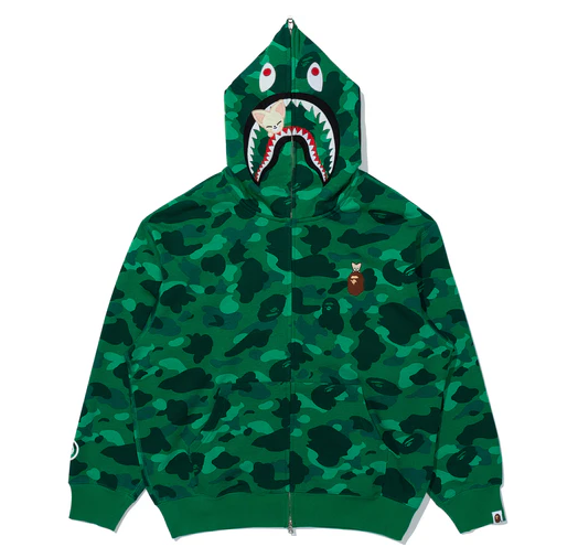 BAPE x Stray Kids In Shark Full Zip Hoodie （green）