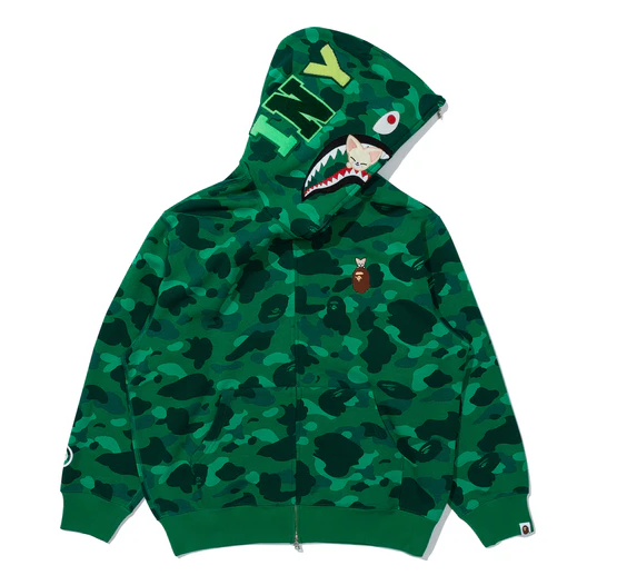 BAPE x Stray Kids In Shark Full Zip Hoodie （green）