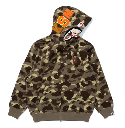 BAPE x Stray Kids In Shark Full Zip Hoodie （brown）