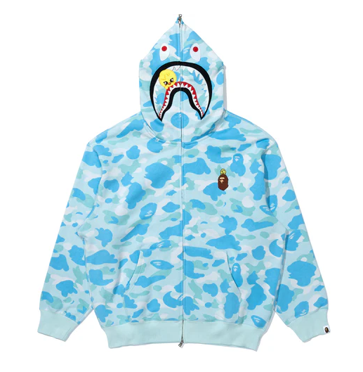 BAPE x Stray Kids In Shark Full Zip Hoodie （blue）