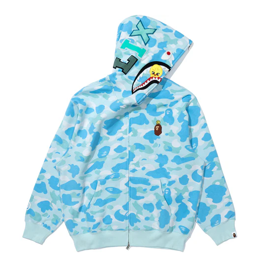 BAPE x Stray Kids In Shark Full Zip Hoodie （blue）