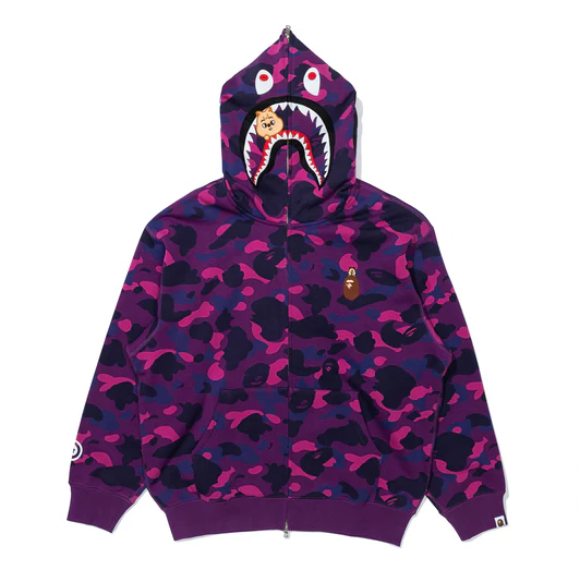 BAPE x Stray Kids In Shark Full Zip Hoodie （purple）