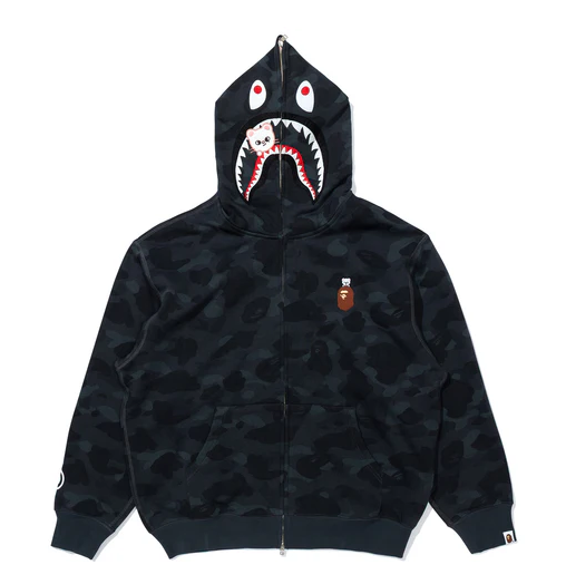 BAPE x Stray Kids In Shark Full Zip Hoodie （black）