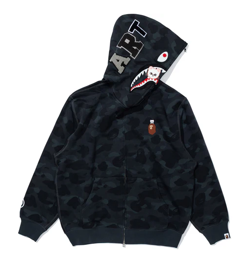 BAPE x Stray Kids In Shark Full Zip Hoodie （black）
