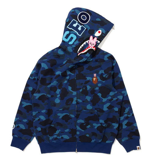 BAPE x Stray Kids In Shark Full Zip Hoodie （navy）