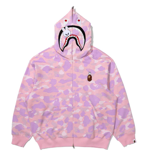 BAPE x Stray Kids In Shark Full Zip Hoodie （pink）