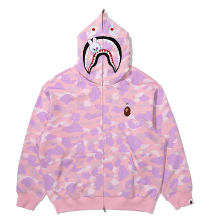 BAPE x Stray Kids In Shark Full Zip Hoodie （pink）