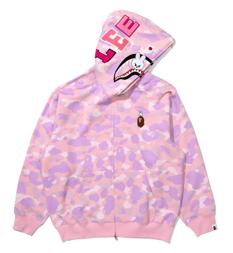 BAPE x Stray Kids In Shark Full Zip Hoodie （pink）