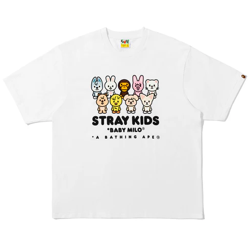 BAPE x Stray Kids BABY MILO WITH SKZOO FAMILY RELAXED FIT TEE 