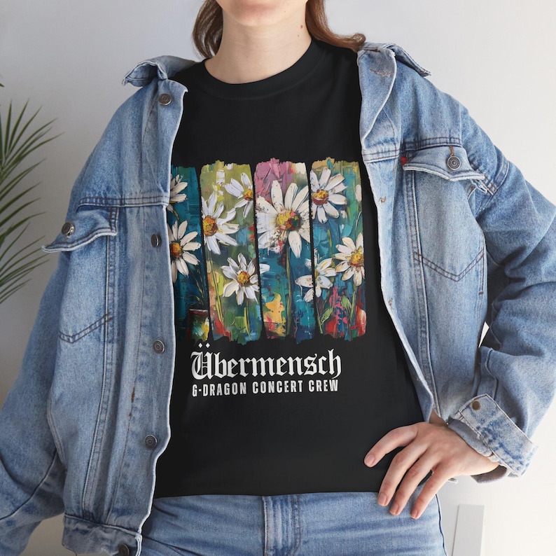 Ubermensch Concert Crew Graphic Tee, G Dragon Tshirt, G-Dragon World Tour, GD Daisy Flower, Kpop Lover Gift, Oversized Shirt