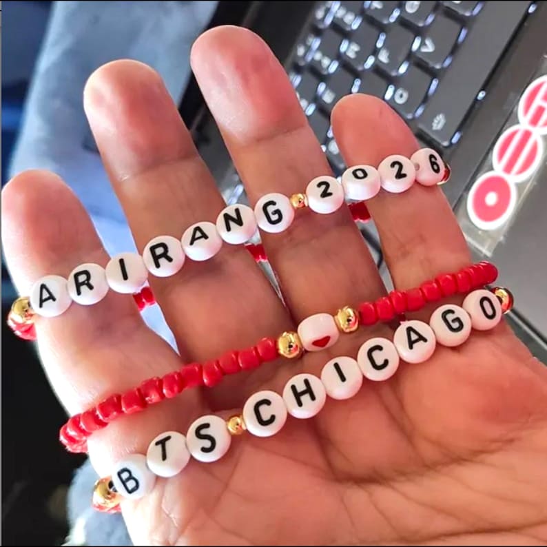 BTS Arirang Inspired Bracelet – Kpop Jewelry for Army | Handmade Korean Style Beaded Bracelet | Fan Gift | Custom Kpop Bracelet