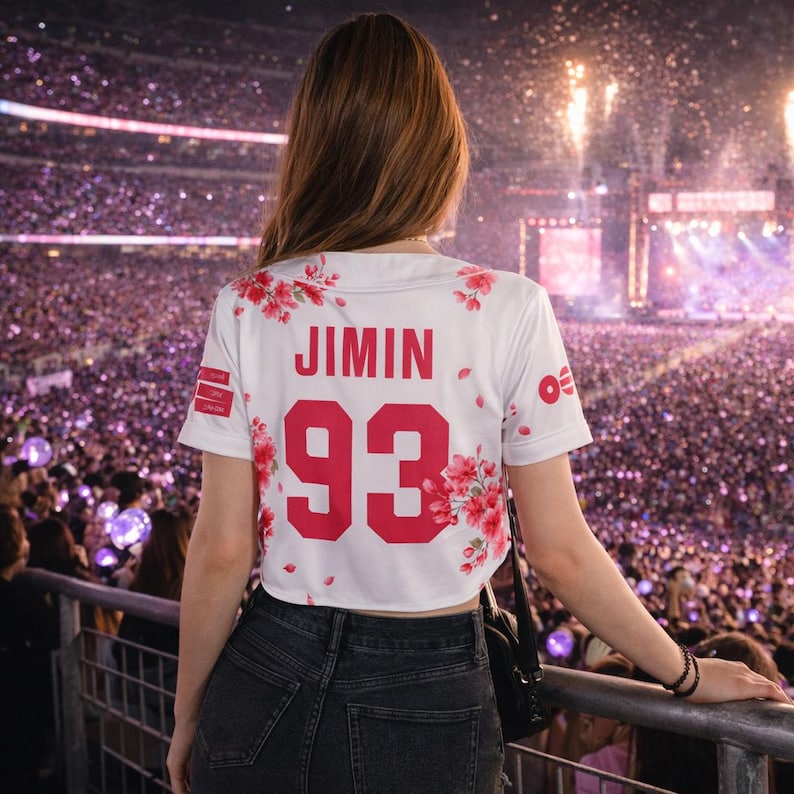 Custom B.T.S Croptop Baseball Jersey, Personalized Name and Number Kpop Army World Tour Shirt, Bangtan Fan Merch, Bangtan Comeback 2026