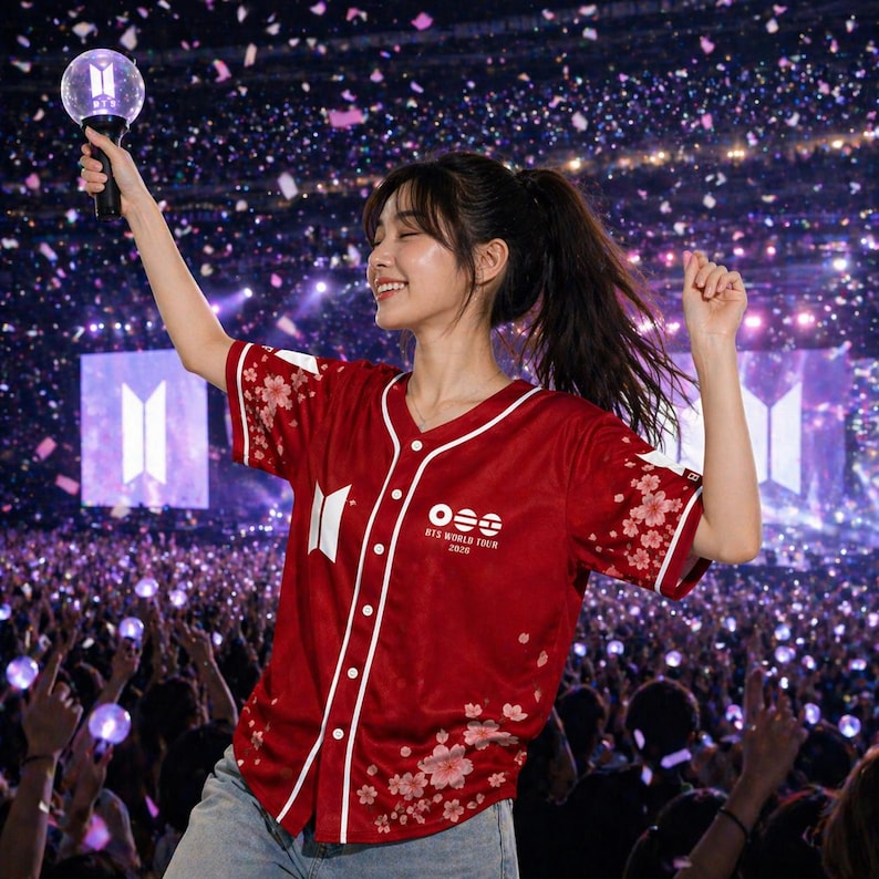 Custom Kpop Baseball Jersey Crop Top, BTS Inspired Concert Outfit, JHOPE 24 Fan Shirt, Personalized Name Number Jersey, Kpop Fan Merch 2026