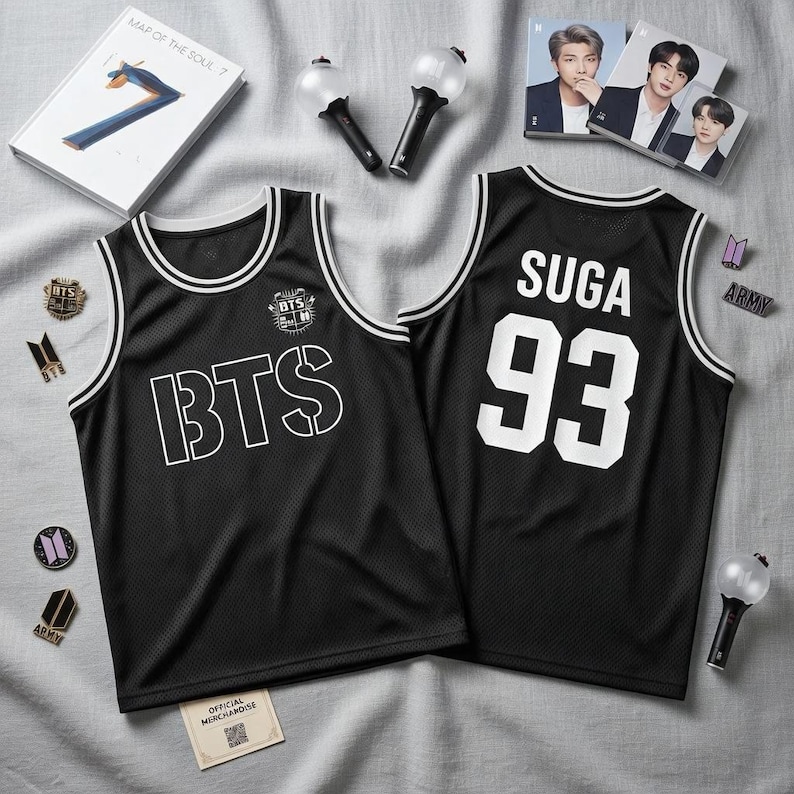 Kpop Group BTS-Style Jersey Tank Top, Custom BTS Members Basketball Jersey For Army, BTS World Tour 2026 Merch Top, Bangtan Comeback Sports