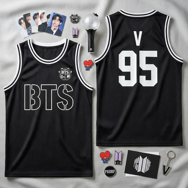 Kpop Group BTS-Style Jersey Tank Top, Custom BTS Members Basketball Jersey For Army, BTS World Tour 2026 Merch Top, Bangtan Comeback Sports