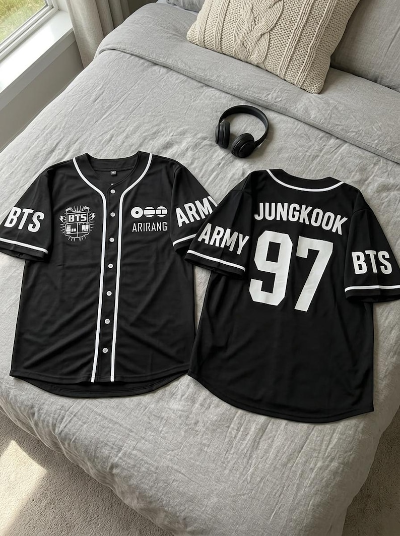 Custom BTS Jersey Shirt – Personalized Baseball Jersey with Name Number, KPOP Concert Outfit