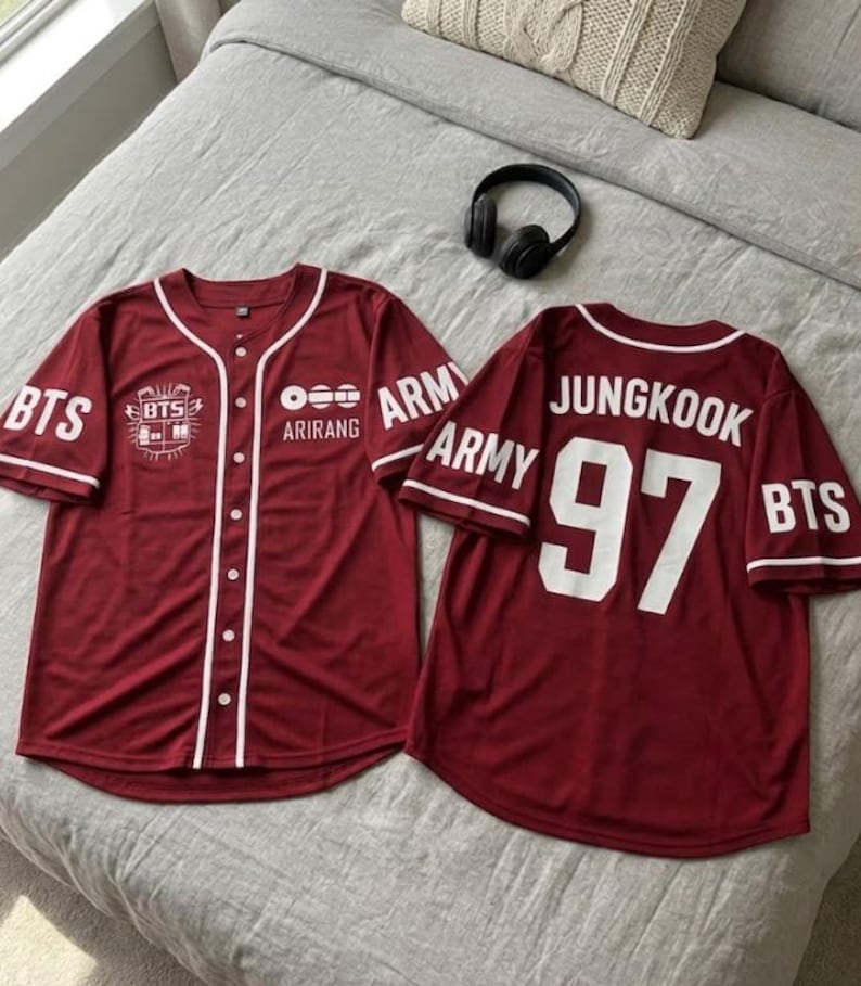 Custom BTS Jersey Shirt – Personalized Baseball Jersey with Name Number, KPOP Concert Outfit