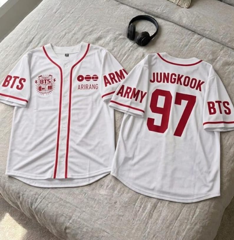 Custom BTS Jersey Shirt – Personalized Baseball Jersey with Name Number, KPOP Concert Outfit