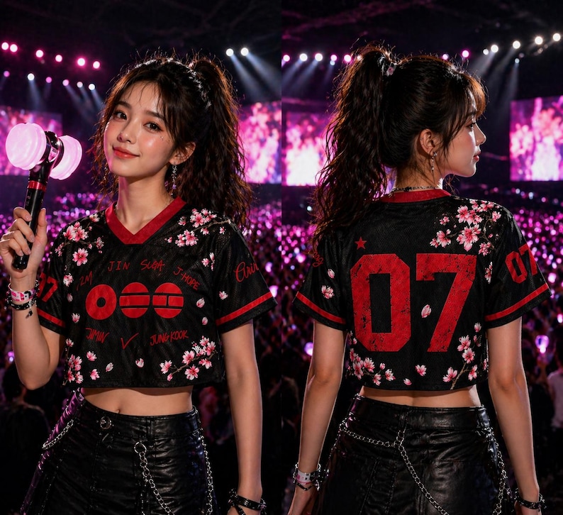 Baseball Crop Jersey Inspired By Arirang,  BTS World Tour 2026 Jersey, Kpop Army Gift, Unisex Kpop Fan Shirt, Arirang Concert Merch