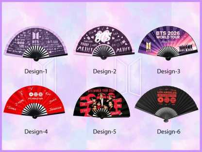 BTS Hand Fan Kpop ARMY, Folding Fan Concert Accessory, BTS Inspired Fan, 2026 Tour Gift for Fan, Kpop Merch, Concert Gift for Army Fan