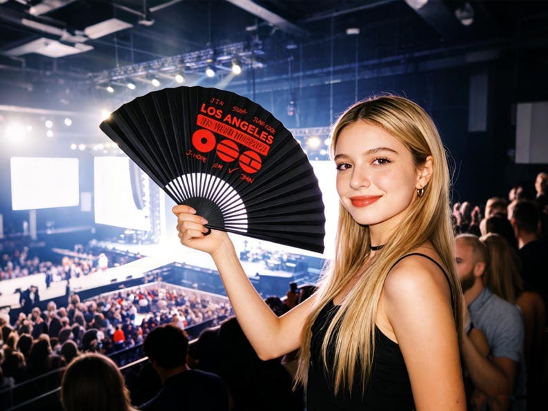 BTS Hand Fan Kpop ARMY, Folding Fan Concert Accessory, BTS Inspired Fan, 2026 Tour Gift for Fan, Kpop Merch, Concert Gift for Army Fan