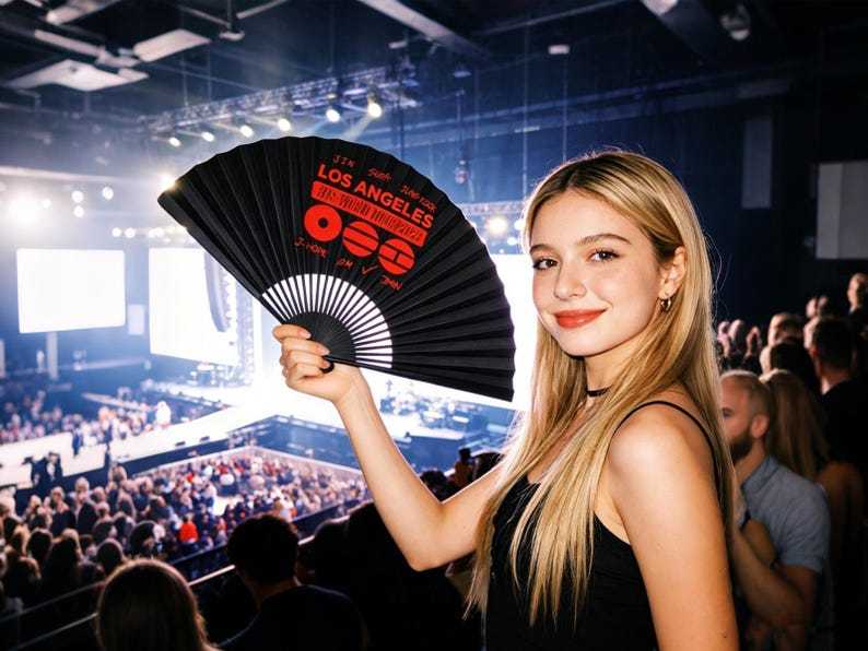 BTS Hand Fan Kpop ARMY, Folding Fan Concert Accessory, BTS Inspired Fan, 2026 Tour Gift for Fan, Kpop Merch, Concert Gift for Army Fan