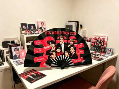 BTS Hand Fan Kpop ARMY, Folding Fan Concert Accessory, BTS Inspired Fan, 2026 Tour Gift for Fan, Kpop Merch, Concert Gift for Army Fan