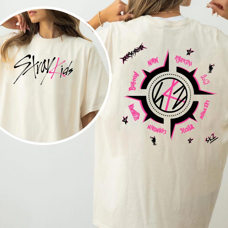 Stray Kids 2 sides Members Sweatshirt, Stray Kids Skzoo Shirt, Stray Kids World Tour Shirt, Stray Kids Kpop Shirt, StrayKids 8th Anniversary