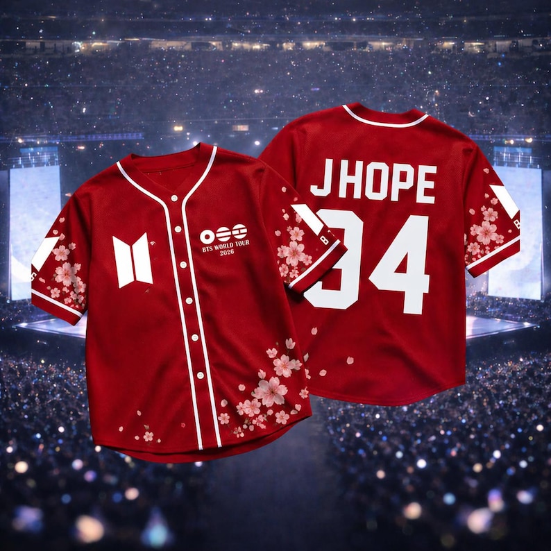 Custom Kpop Baseball Jersey Crop Top, BTS Inspired Concert Outfit, JHOPE 24 Fan Shirt, Personalized Name Number Jersey, Kpop Fan Merch 2026