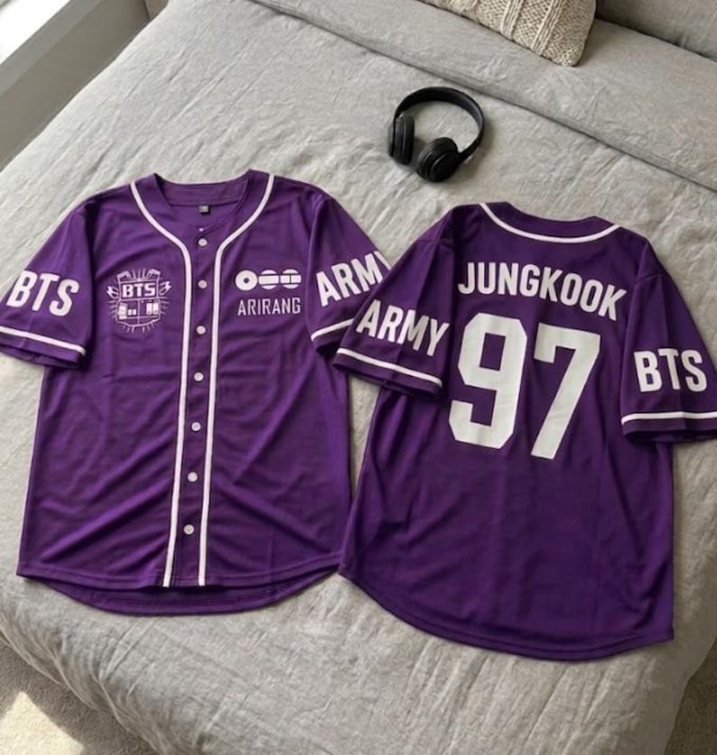 Custom BTS Jersey Shirt – Personalized Baseball Jersey with Name Number, KPOP Concert Outfit
