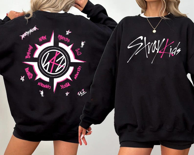 Stray Kids 2 sides Members Sweatshirt, Stray Kids Skzoo Shirt, Stray Kids World Tour Shirt, Stray Kids Kpop Shirt, StrayKids 8th Anniversary