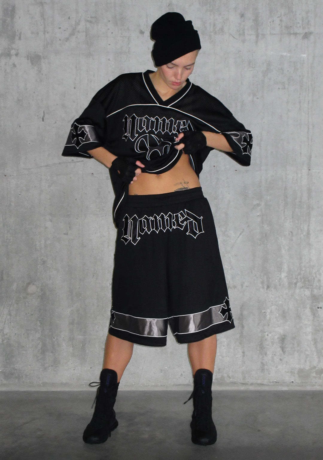 Luxeapperal™  AIRTEX MESH OVERSIZED SHORTS BLACK