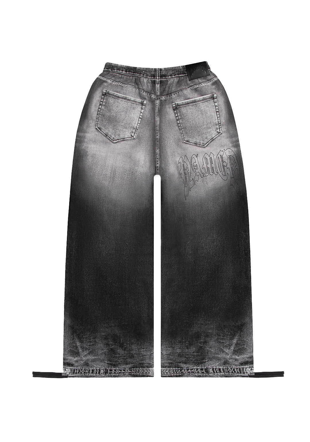 Luxeapperal™  DENIM EFFECT OVERSIZED SWEATPANTS WASHED BLACK