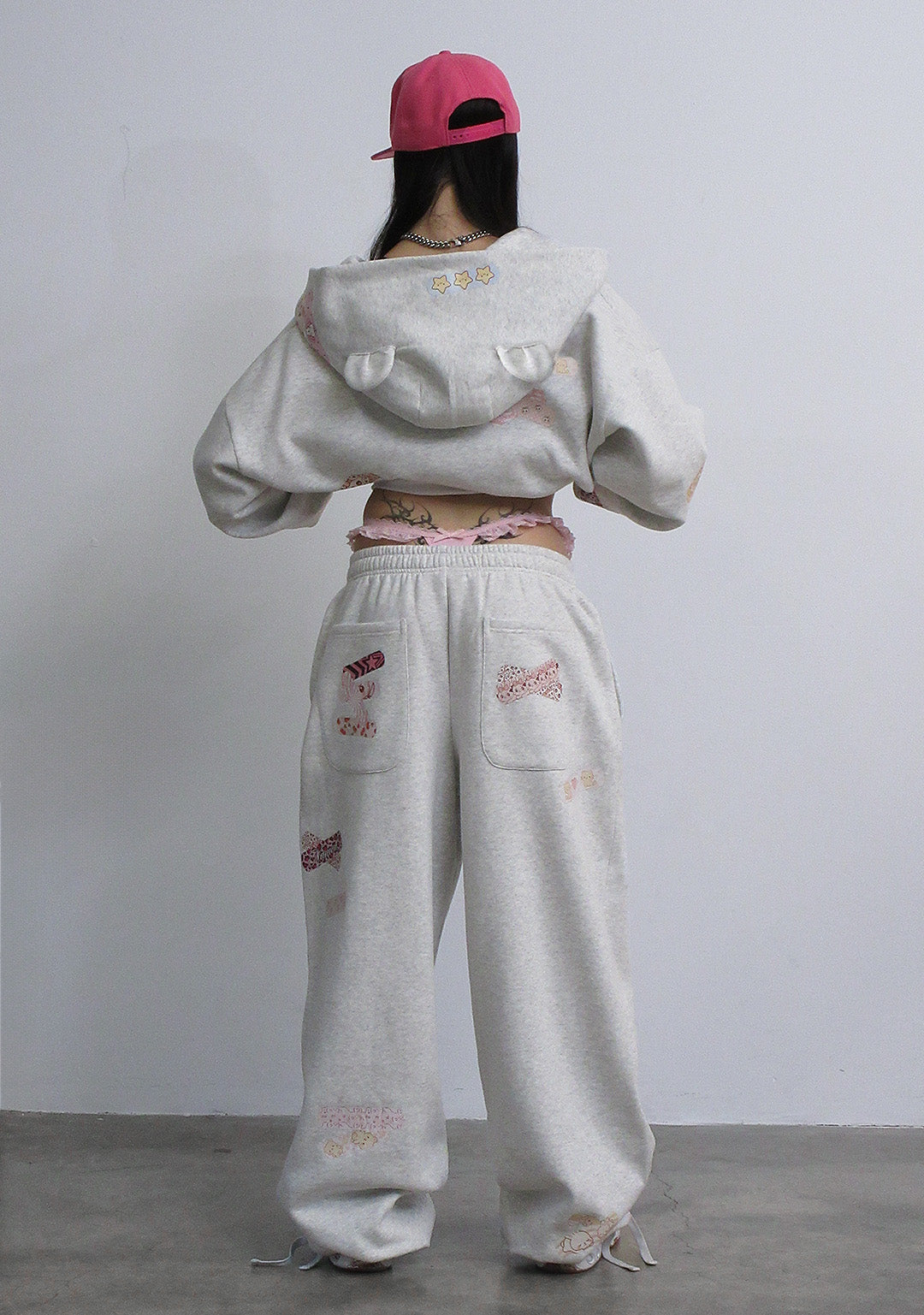 Luxeapperal™ OVERSIZED SWEATPANTS WHITE MARL