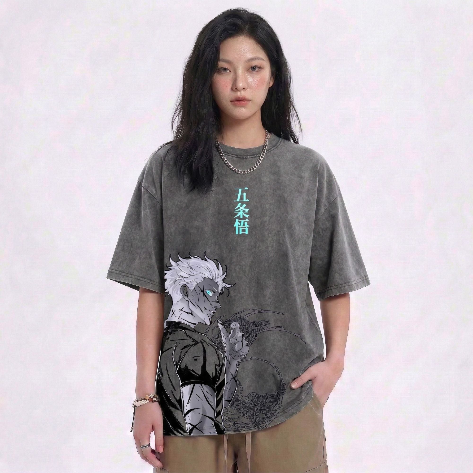 Gojo Satoru Stone Washed T-Shirt Limited Edition
