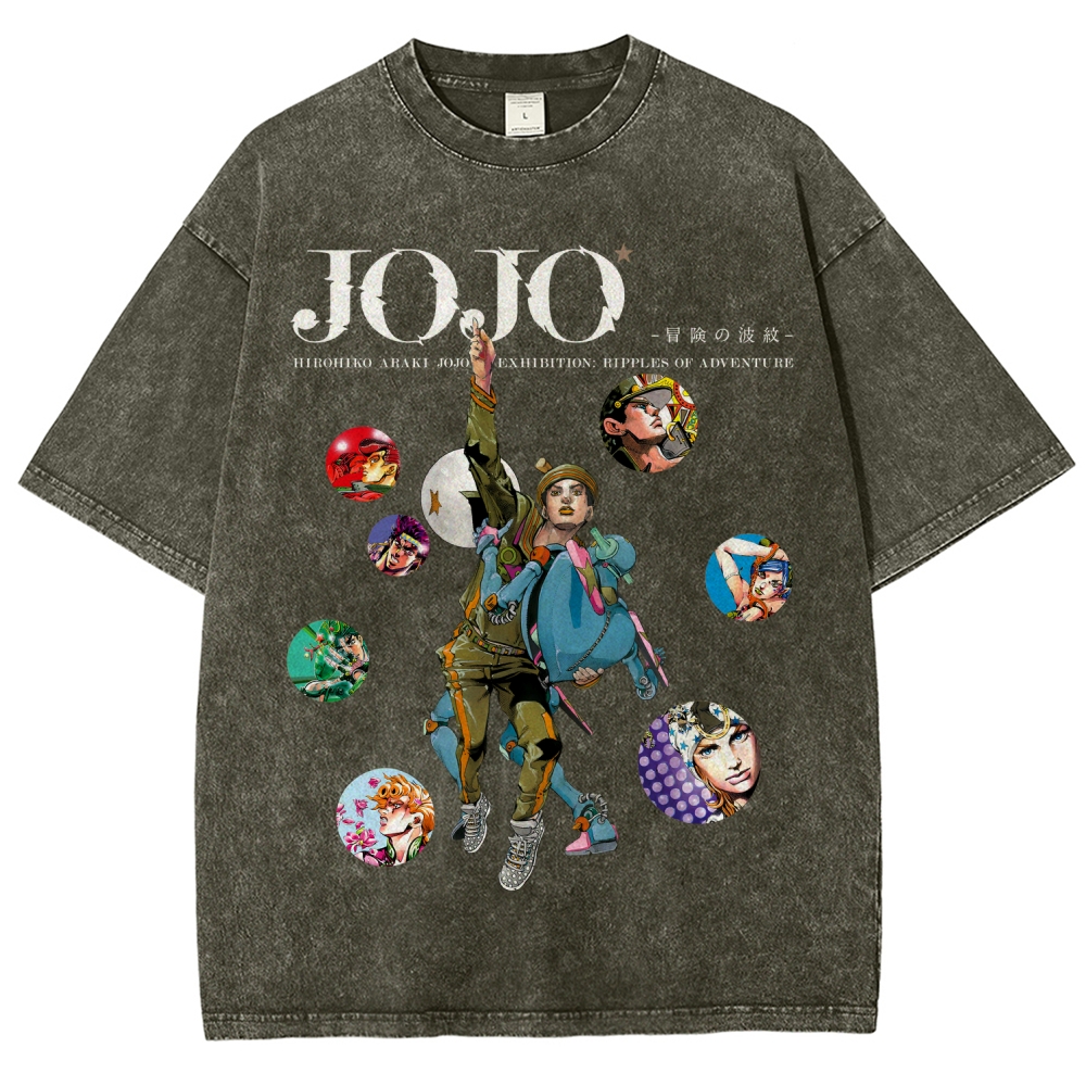 Jojo's Bizarre Adventure Unisex Fit Washed T-Shirt