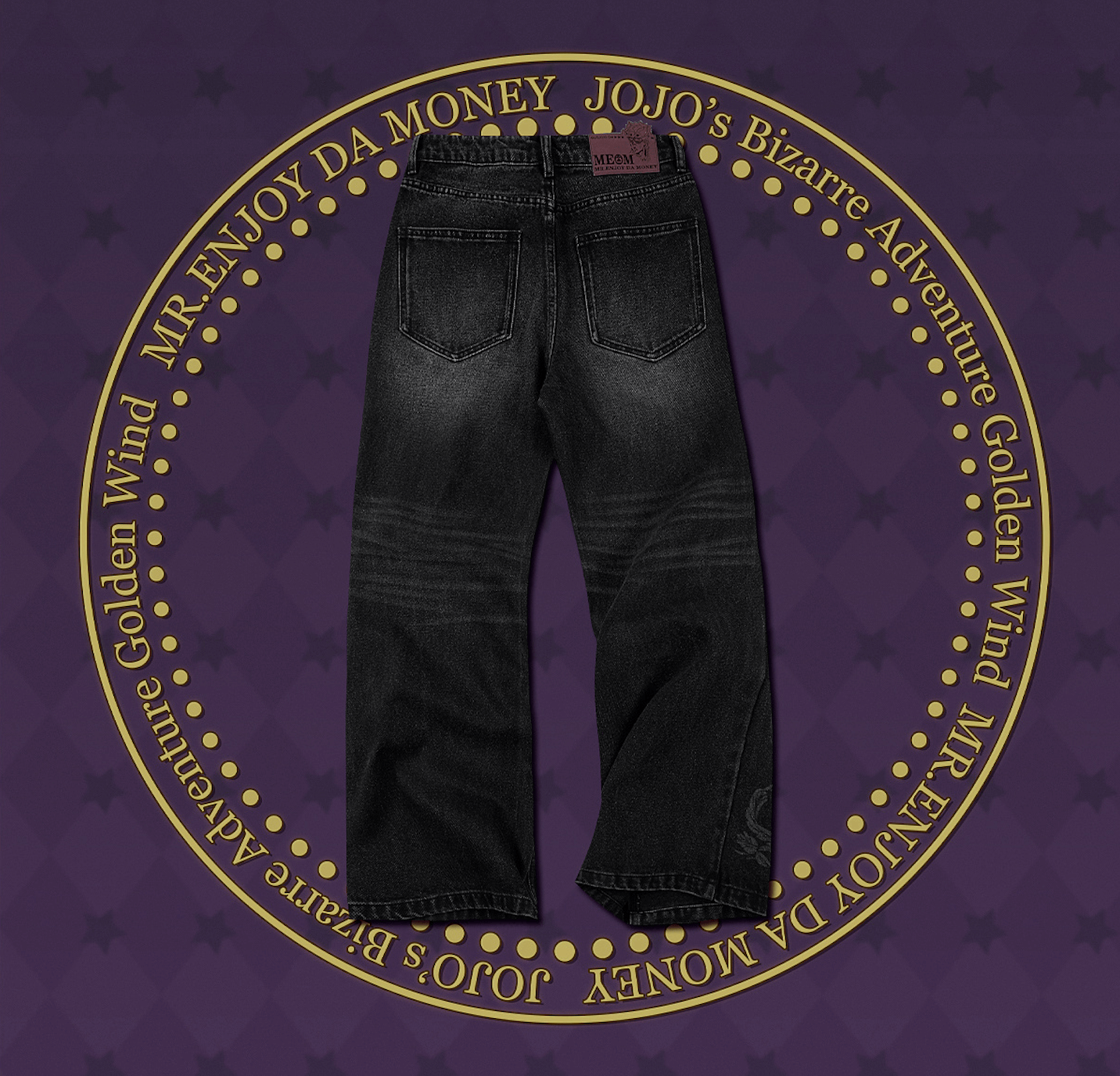 JOJO  Icon Embroidery Washed Distressed Jeans