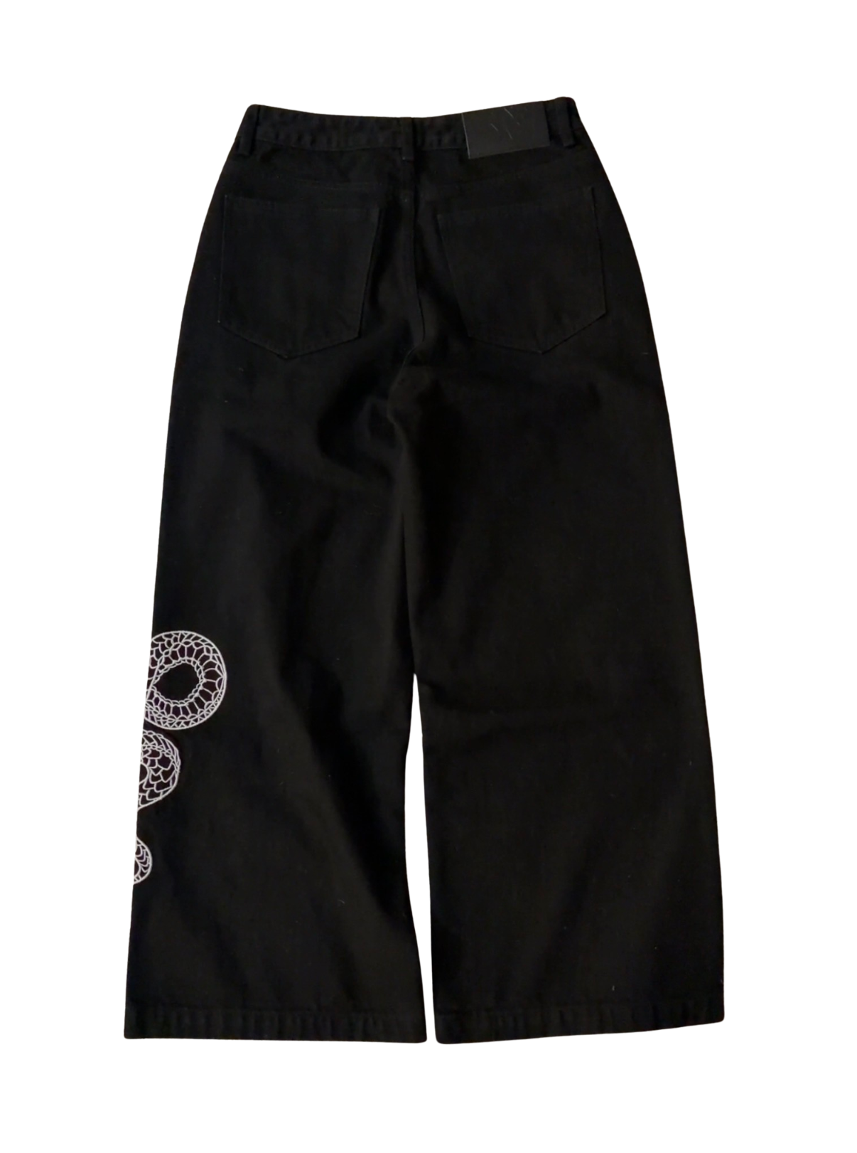 SNAKE BAGGY JEANS - BLACK