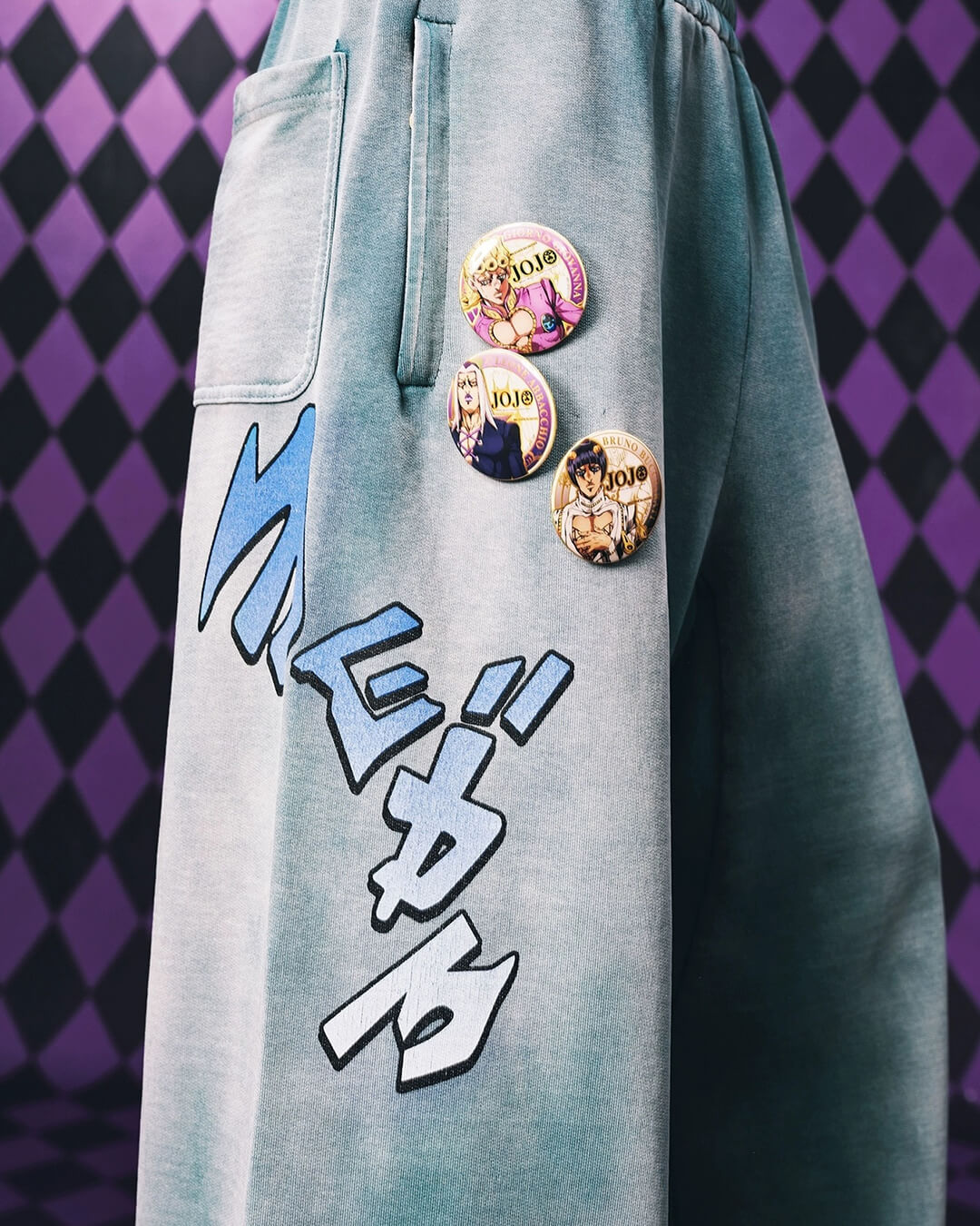 JOJO  Embroidered Print Washed Sweatpants