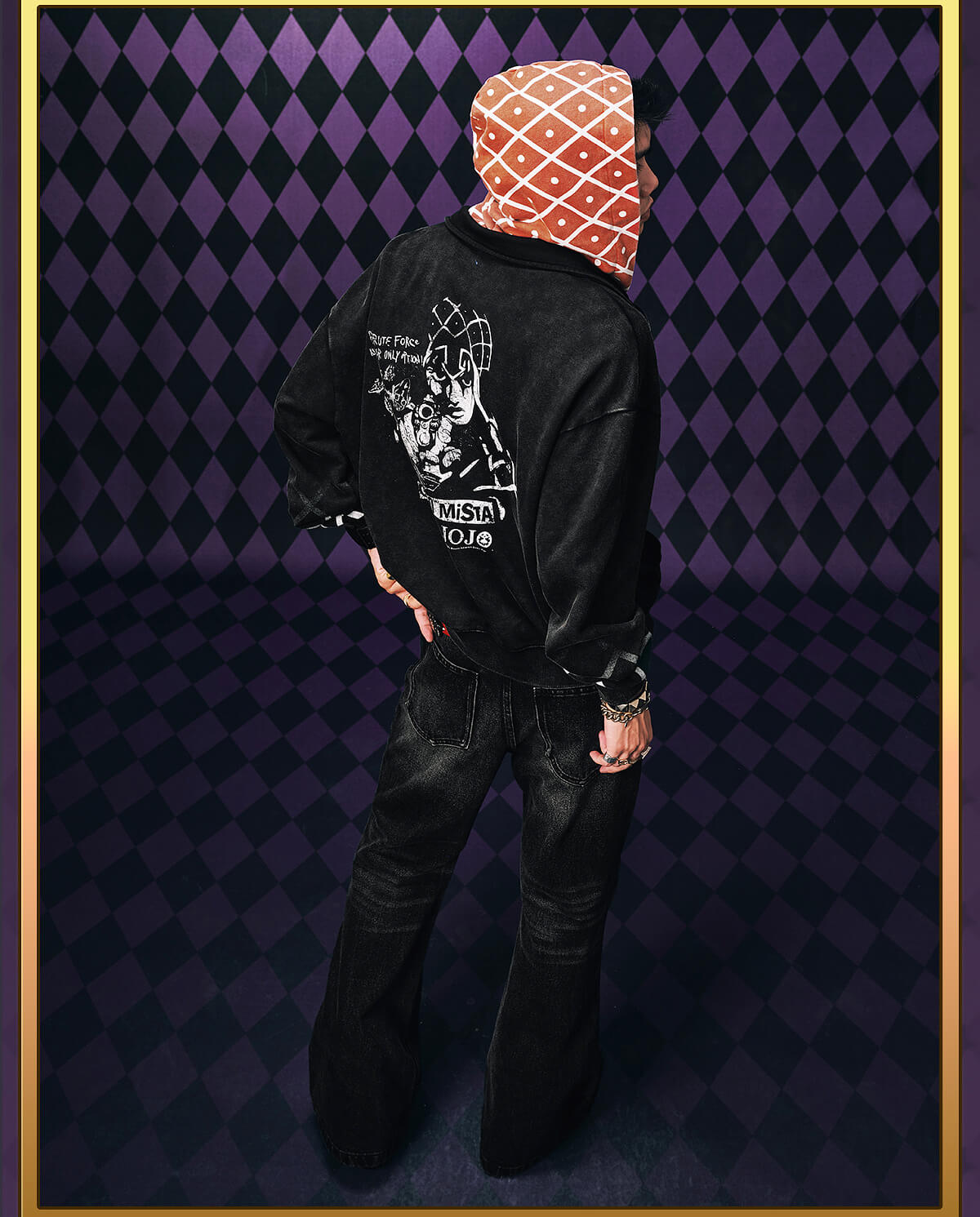 JOJO  Plaid Hooded Washed Zip Up Hoodie