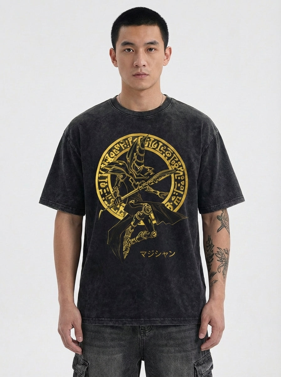 Dark Magician Forbidden Gold Edition Graphic T-Shirt - Cotton Oversized Tee