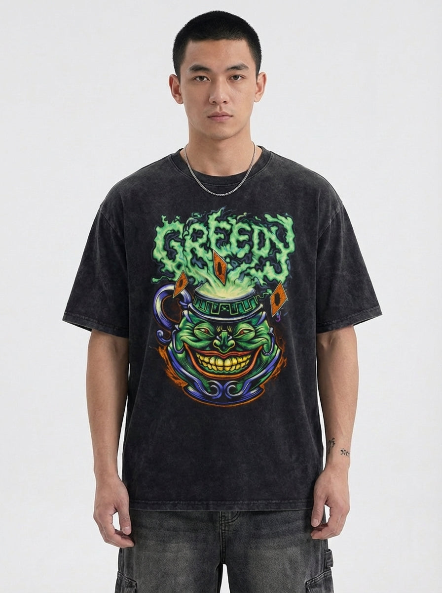 Pot Of Greed Graphic T-Shirt - Cotton Oversized Tee