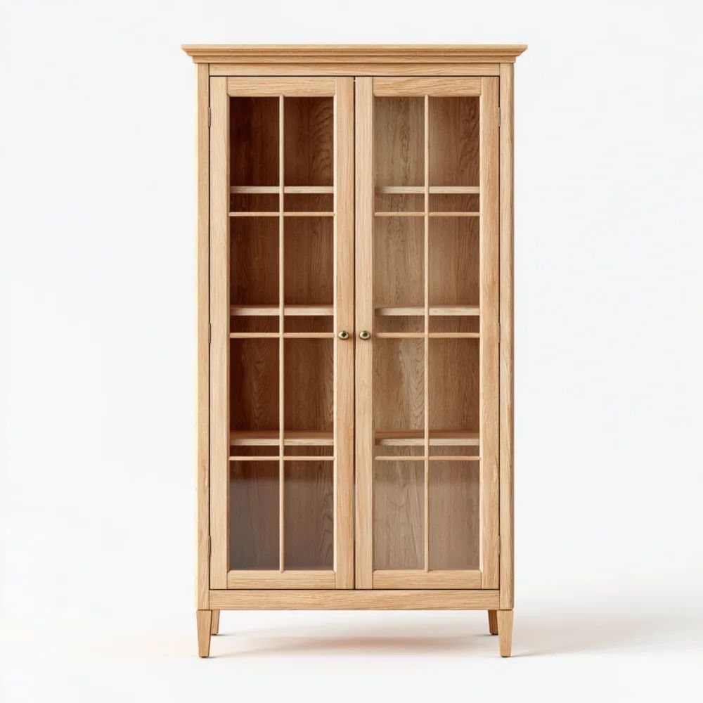 Vetrina in legno di quercia 190x80x40 cm