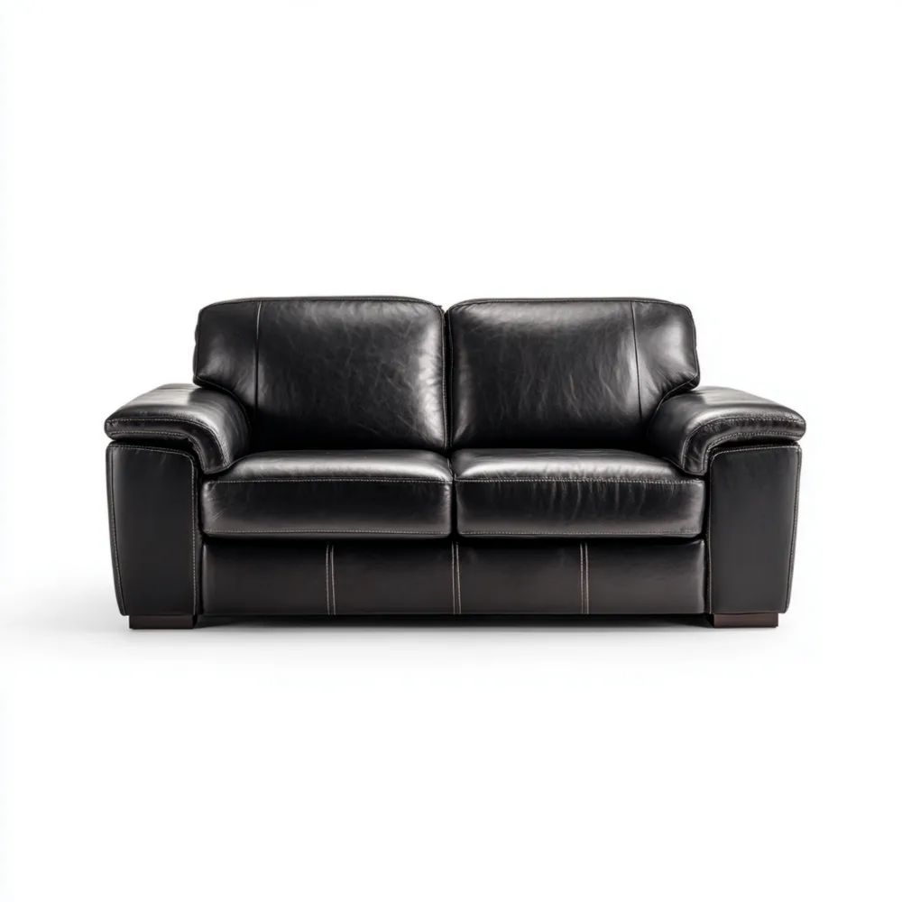 Divano a due posti Pelle 150x90x85 cm – Nero – Design Moderno