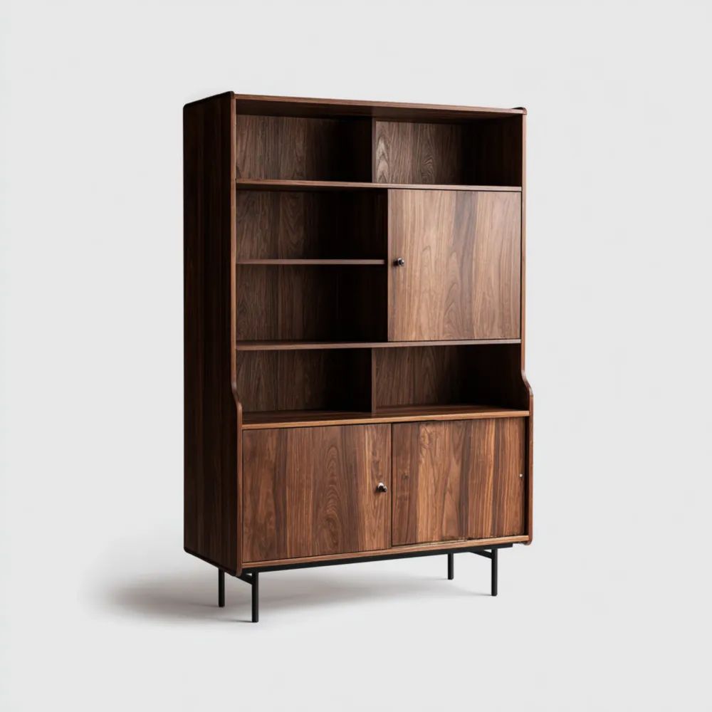 Libreria in Legno di Noce 120x35x200 cm – Design Moderno
