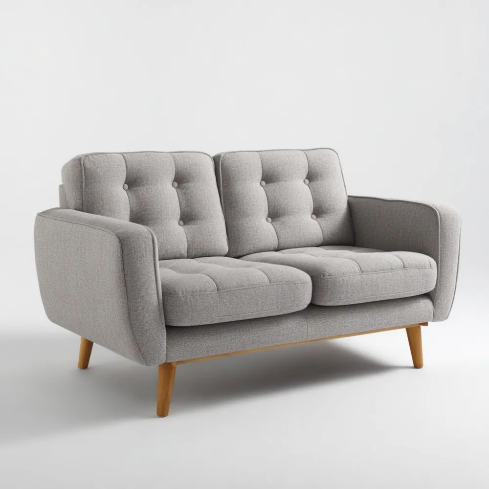 Divano due posti 140x80x85 cm - Grigio chiaro - Design moderno