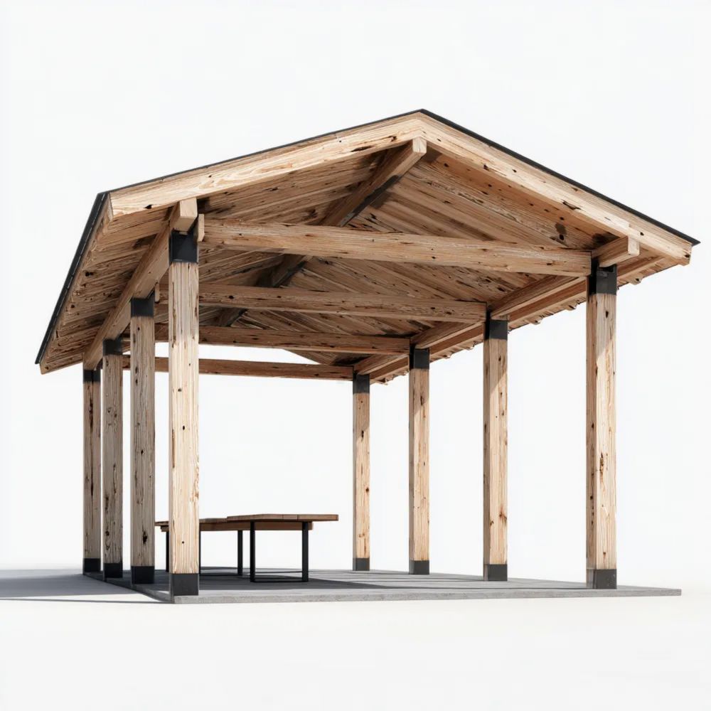 Pergola in Legno Massello per Giardino 400x300x250 cm - Design Rustico Naturale