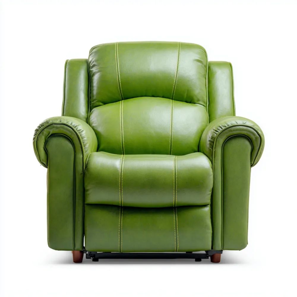 Poltrona relax in pelle 102x92x95 cm - Verde - Design classico
